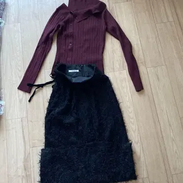 SNIDEL 블랙 스커트 LILY BROWN 니트탑