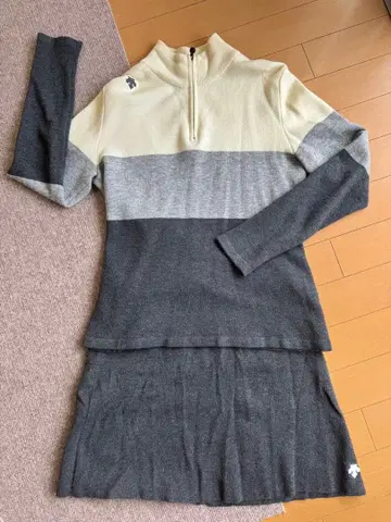 데상트 골프 니트 셋업