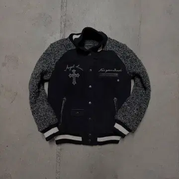 00s archive Y2K 바시티 자켓 십자가 grunge