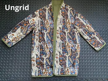 Ungrid 리버서블 퀼팅 밀리터리 블루종 꽃무늬 보타니컬