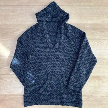 볼리비아 민족 패턴 니트 후드티 (멕시칸 후드티 스타일)