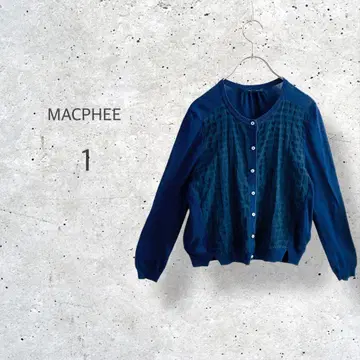 [ MACPHEE ] 실크 린넨 블렌드 얇은 소재 니트 가디건 비침