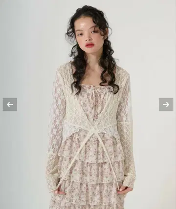 TINA: JOJUN 티셔츠 절개 가디건 아이보리