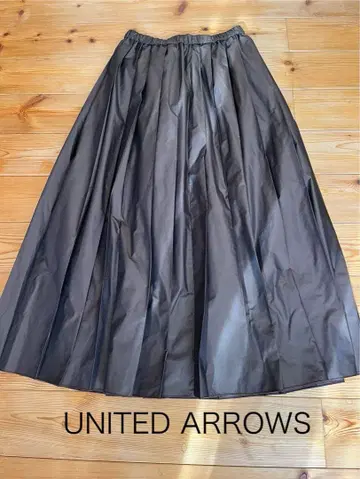 UNITED ARROWS 샴브레이 타프타 플리츠 스커트