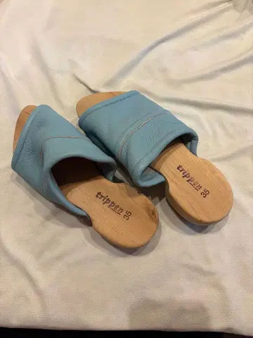 trippen 스카이블루 가죽 샌들 35