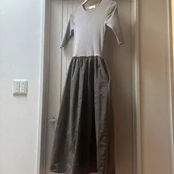 가리야르다 가란데 그레이 7부 소매 도킹 원피스 프리