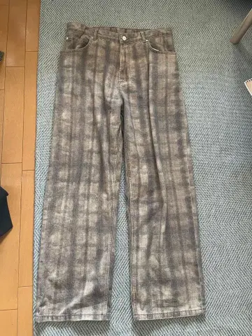 ZARA 와이드 데님 체크 팬츠