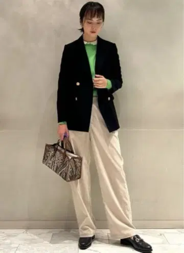 MACPHEE 스트레치 코듀로이 이지 스트레이트 팬츠