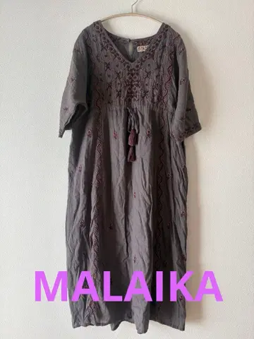 MALAKAI 그레이 자수 반팔 원피스 새상품급