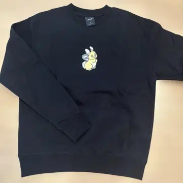 HUF 토끼 속기모 블랙 맨투맨
