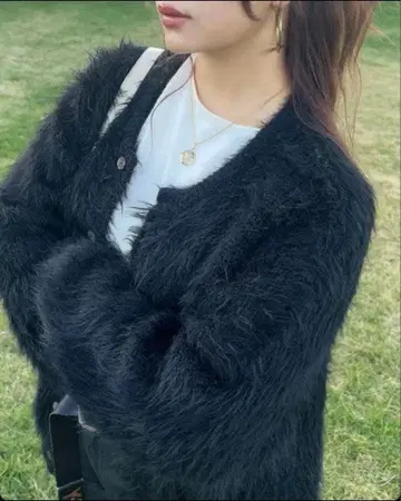 THE EDOONI over cardigan BLACK