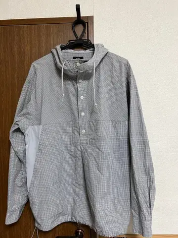 BEAMS 체크 아노락 후드티