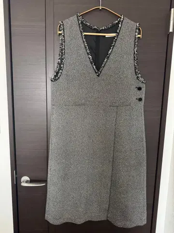 라메 트위드 프린지 오버롤 스커트 DoCLASSE