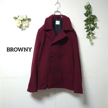 브라우니 피 코트 남성용 L 보르도