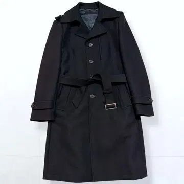 새상품급 에포카 우오모 울 캐시미어 벨트 롱 코트 블랙 48