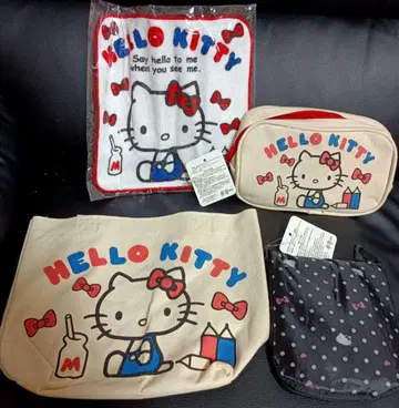 산리오 헬로키티 레트로 백 파우치 타월 손수건 기프트 세트