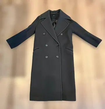 올리브 그린 더블 브레스트 롱 코트 S 사이즈