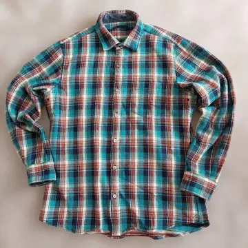 23구 체크 무늬 긴팔 플란넬 셔츠