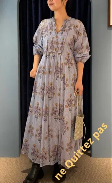 미사용 새상품 ne Quittez pas 코튼 자카드 마리골드 프린트