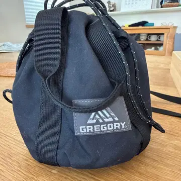 GREGORY 블랙 드로우 스트링 백