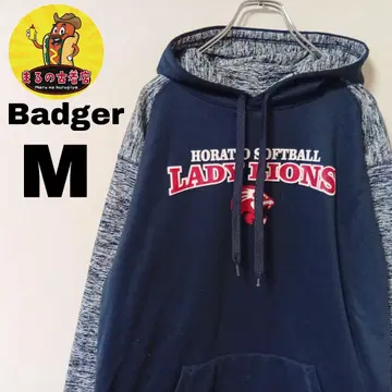 USA 구제 의류 Badger 스포츠 후드티 M 네이비 화이트