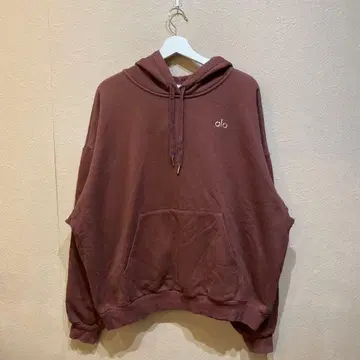 ALO YOGA 후드 부착 후드티 맨투맨 브라운 사이즈 L