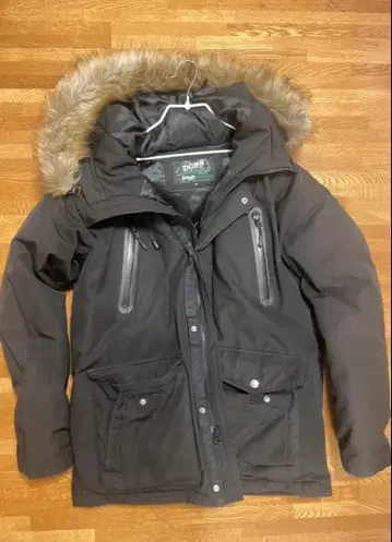 SCHOTT 다운 자켓 후드 부착 블랙