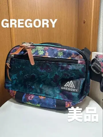 새상품급 GREGORY 숄더백 꽃무늬 블루 태피스트리 단종품