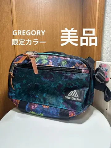새상품급 GREGORY 숄더백 꽃무늬 블루 태피스트리 단종품