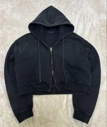 크롭 y2k archive zip hoodie 블리치 가공