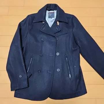 울 네이비 피코트