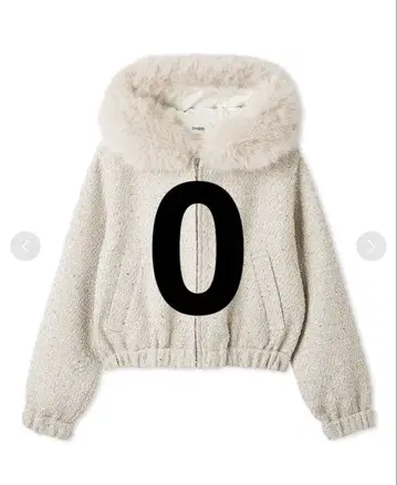 퍼 달린 트위드 블루종