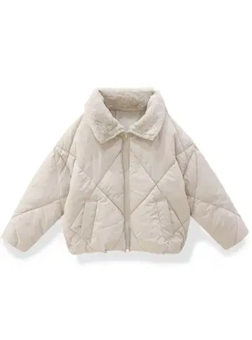 GRL 2Way 퍼 칼라 퀼팅 다운 자켓