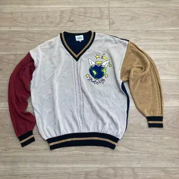 Castelbajac Sport 자수 V넥 스웨터 멀티 컬러 3호