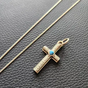 실버 크로스형 펜던트 목걸이 실버 925 터콰이즈