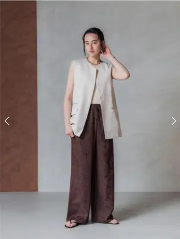 crewre 크루레 트리아세테이트 자카드 팬츠 brown size 1