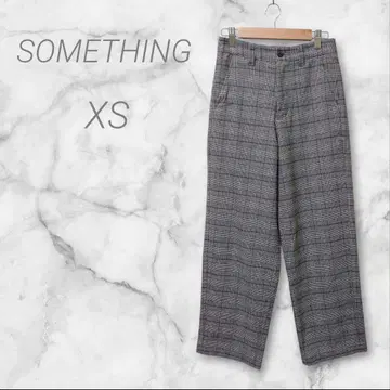 SOMETHING 그레이 계열 팬츠 XS 캐주얼 체크 오피스