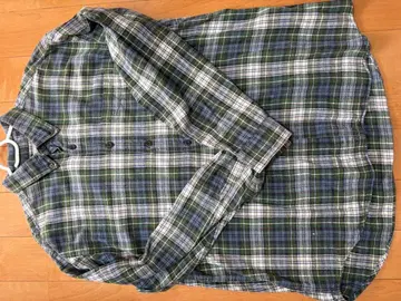 L.L.Bean 코튼 긴팔 셔츠 L 사이즈 그린 계열 체크