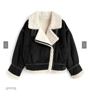 GRL 옷깃 2Way 무스탕 라이더 자켓[fo2181] 블랙