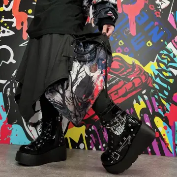 NieR 변칙 플랩 스커트 부착 BRAID PANTS