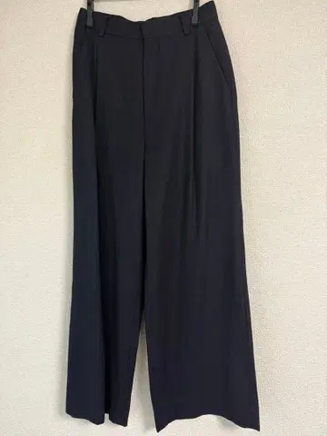 블랙 와이드 팬츠 S36