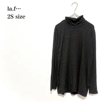 라에프 하이넥 티셔츠 2S 블랙 일본제 라메 깔끔한 성숙 캐주얼