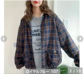 [마지막 1개] 시마무라 non add color 체크 아우터 브라운