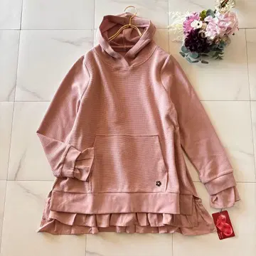 미사용 새상품 택 포함 후드 와플 후드티 핑크 L