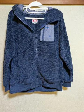 플리스 자켓 네이비 후드 부착