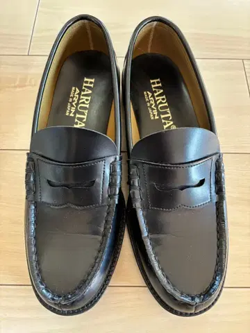 HARUTA 블랙 가죽 로퍼