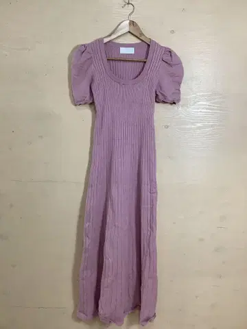 12.10 A311P 레이디 니트 원피스 둥근넥 핑크 계열 리브