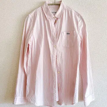 LACOSTE 핑크 스트라이프 긴팔 셔츠