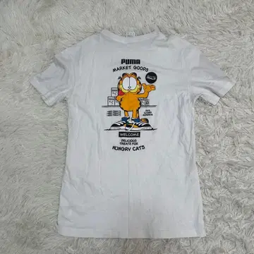 레어 PUMA x GARFIELD 콜라보 T셔츠 화이트