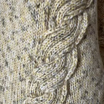 눈사람 자수 긴팔 케이블 니트 스웨터 까스텔바작